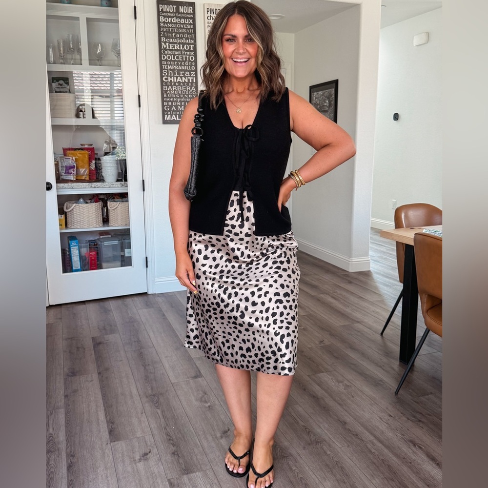 Leopard Print Midi Skirt